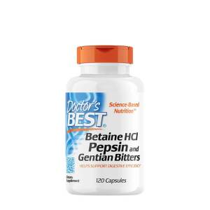 Betaine HCl Pepsin & Gentian Bitters - 120 caps - Nuvalia