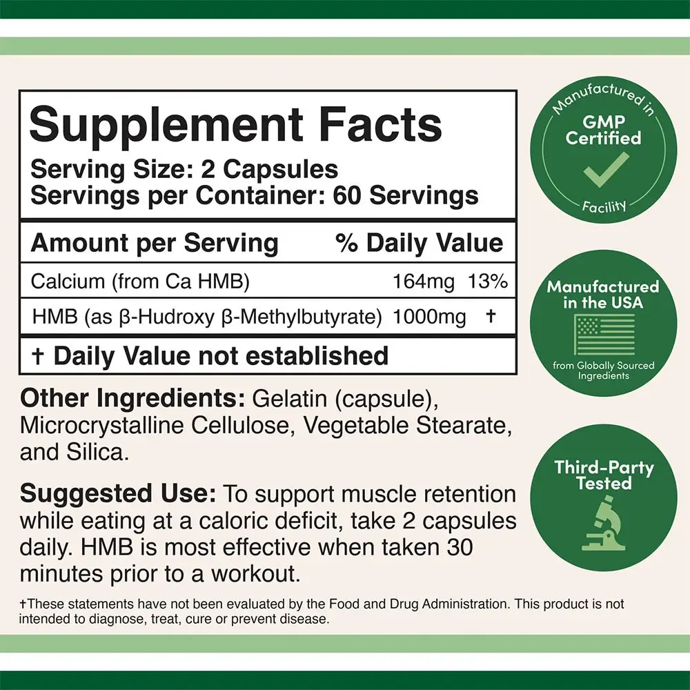 Double Wood Supplements HMB (120 Capsules) - Image 2