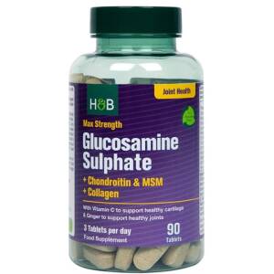 Max Strength Glucosamine Sulphate + Chondroitin & MSM + Collagen - 90 tablets - Nuvalia