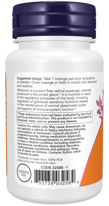 Melatonin Chewable, 3mg - 180 lozenges – Kuva 3