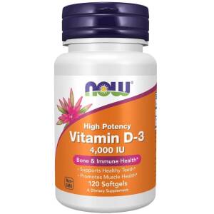 NOW FOODS Vitamin D3 4000 IU (120 sgels) - Nuvalia