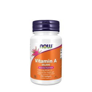 NOW Vitamin A 25000 IU (250 Softgels) - Nuvalia