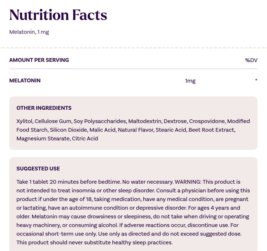 Natrol - Melatonin Fast Dissolve, 1mg - 90 tabs – Kuva 4