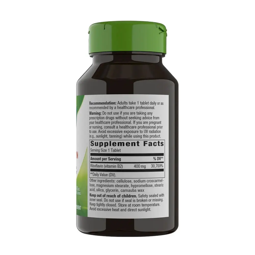 Natures Way Riboflavin Vitamin B2 (30 Tablets) - Image 2
