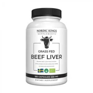 Nordic Kings 100% Ruoholla ruokitun luomunaudan maksa – 180 kapselia - Nuvalia