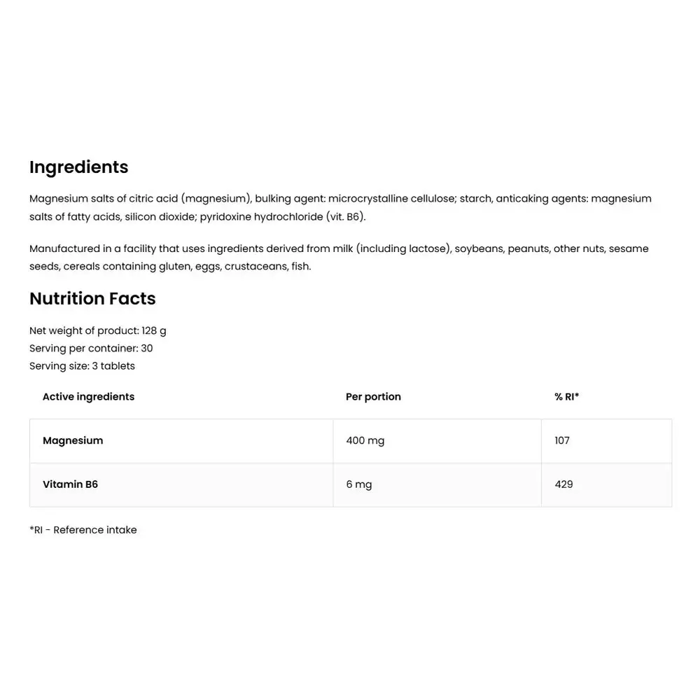 Ostrovit Magnesium Citrate 400 mg + B6 (90 Tablets) - Image 2