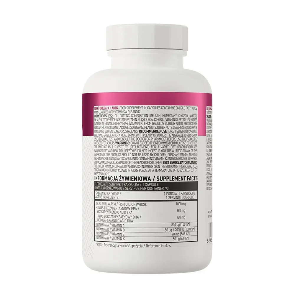 Ostrovit Omega 3 + ADEK (90 Capsules) - Image 2