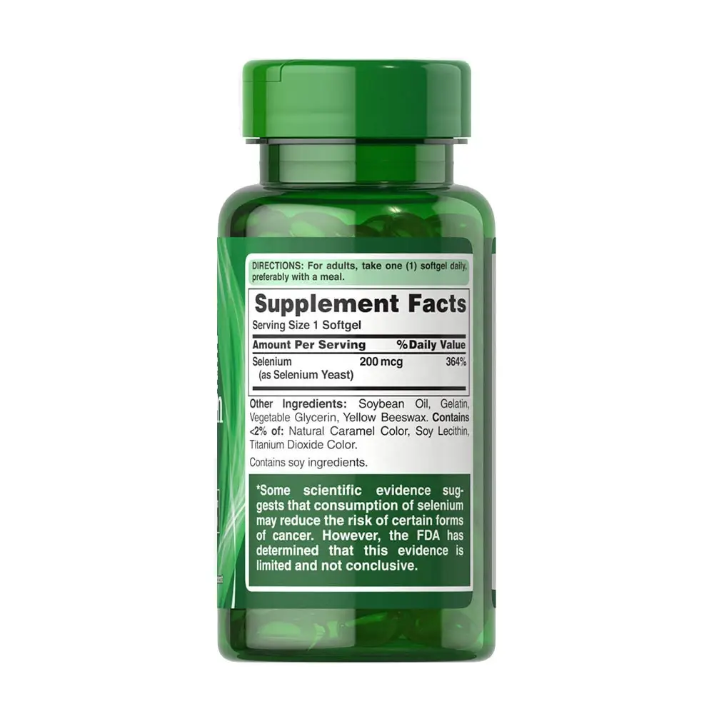 Puritan's Pride Absorbable Selenium 200 mcg (100 Softgels) - Image 6