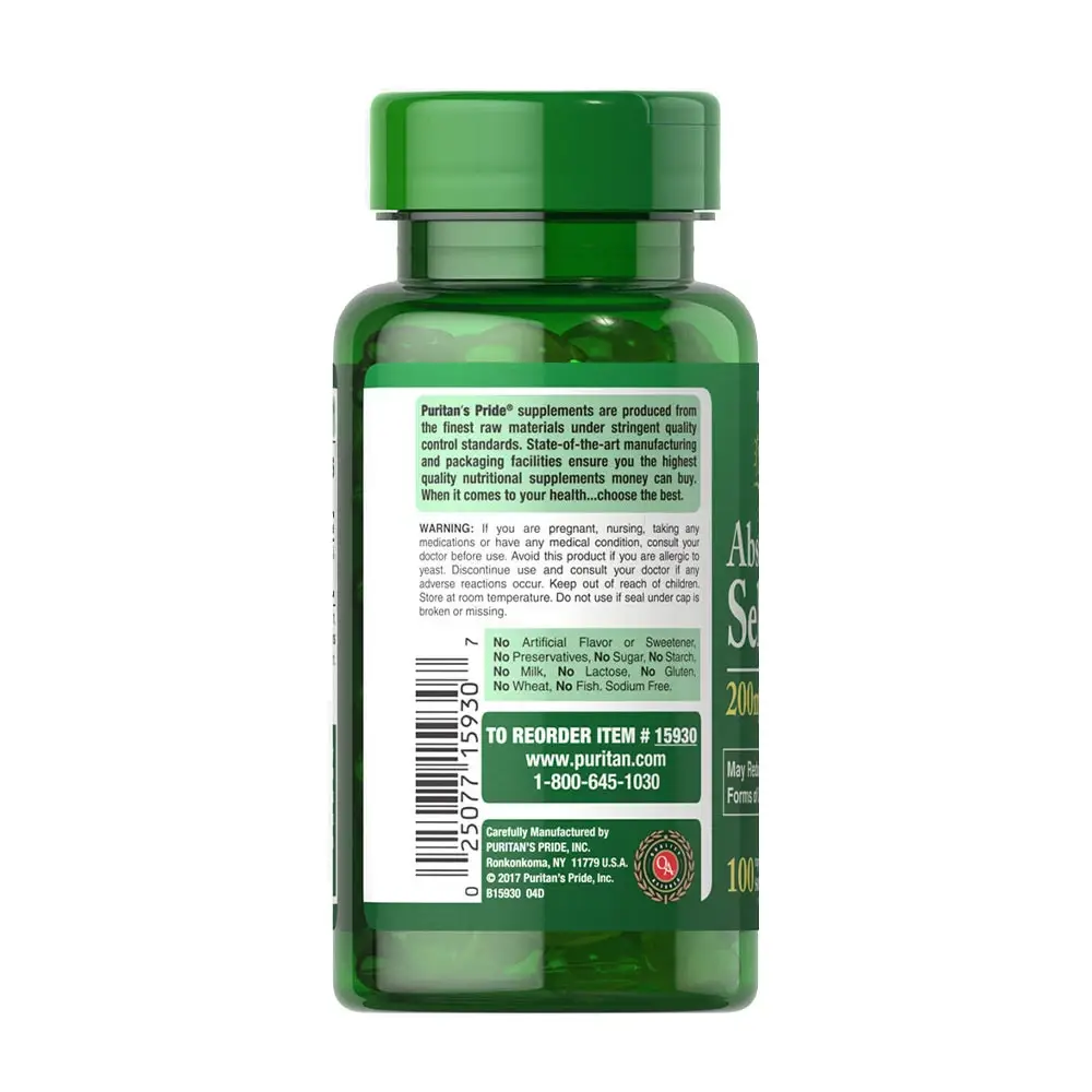 Puritan's Pride Absorbable Selenium 200 mcg (100 Softgels) - Image 7