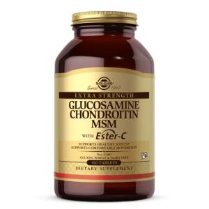 SOLGAR Extra Strength Glucosamine Chondroitin MSM with Ester-C (180 tabs) - Nuvalia