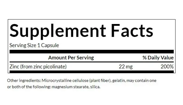SWANSON Cynk (pikolinian) 22mg 60 kaps - Image 3