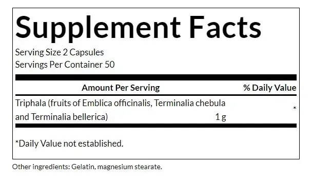 SWANSON Triphala 500mg 100 kaps - Image 2