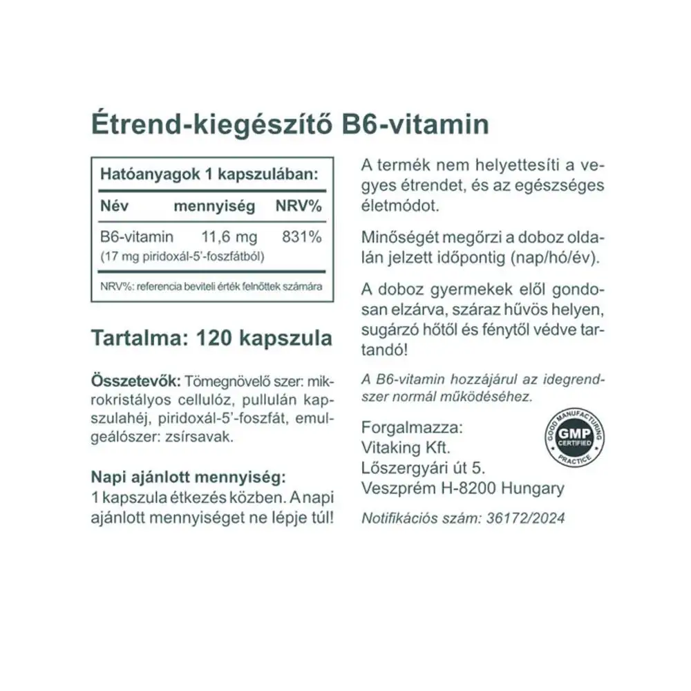 Vitaking Vitamin B6 (P5P) (120 Capsules) - Image 2
